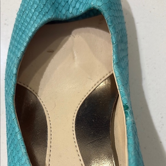 Calvin Klein Women's Peep Toe Snake Pumps - Teal - Picture 8 of 8
